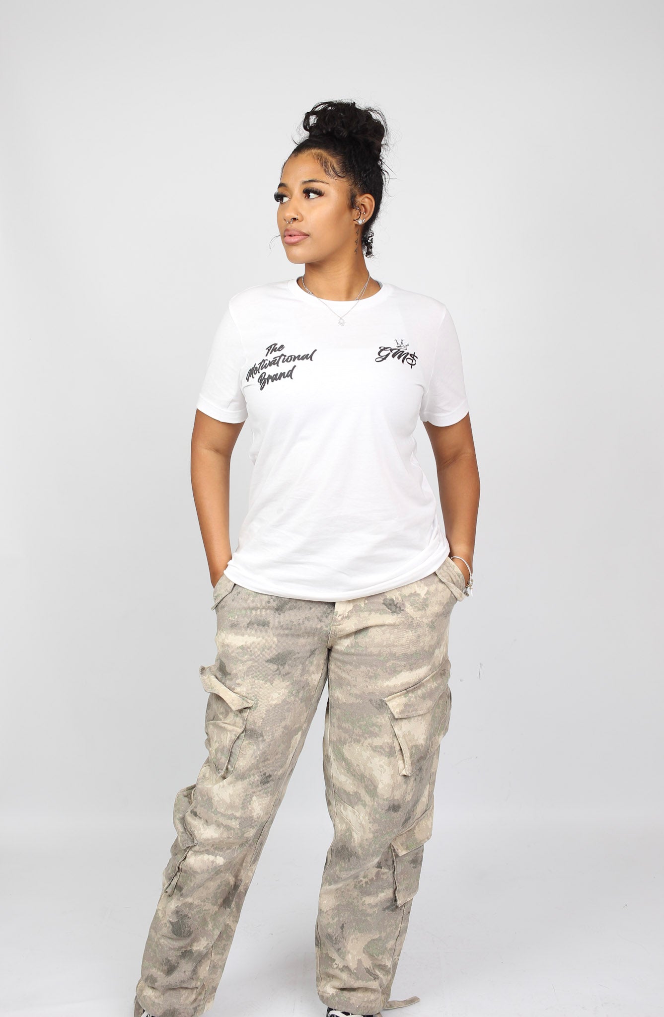 GoldMind$ Statement Tee - Ink & Ivory