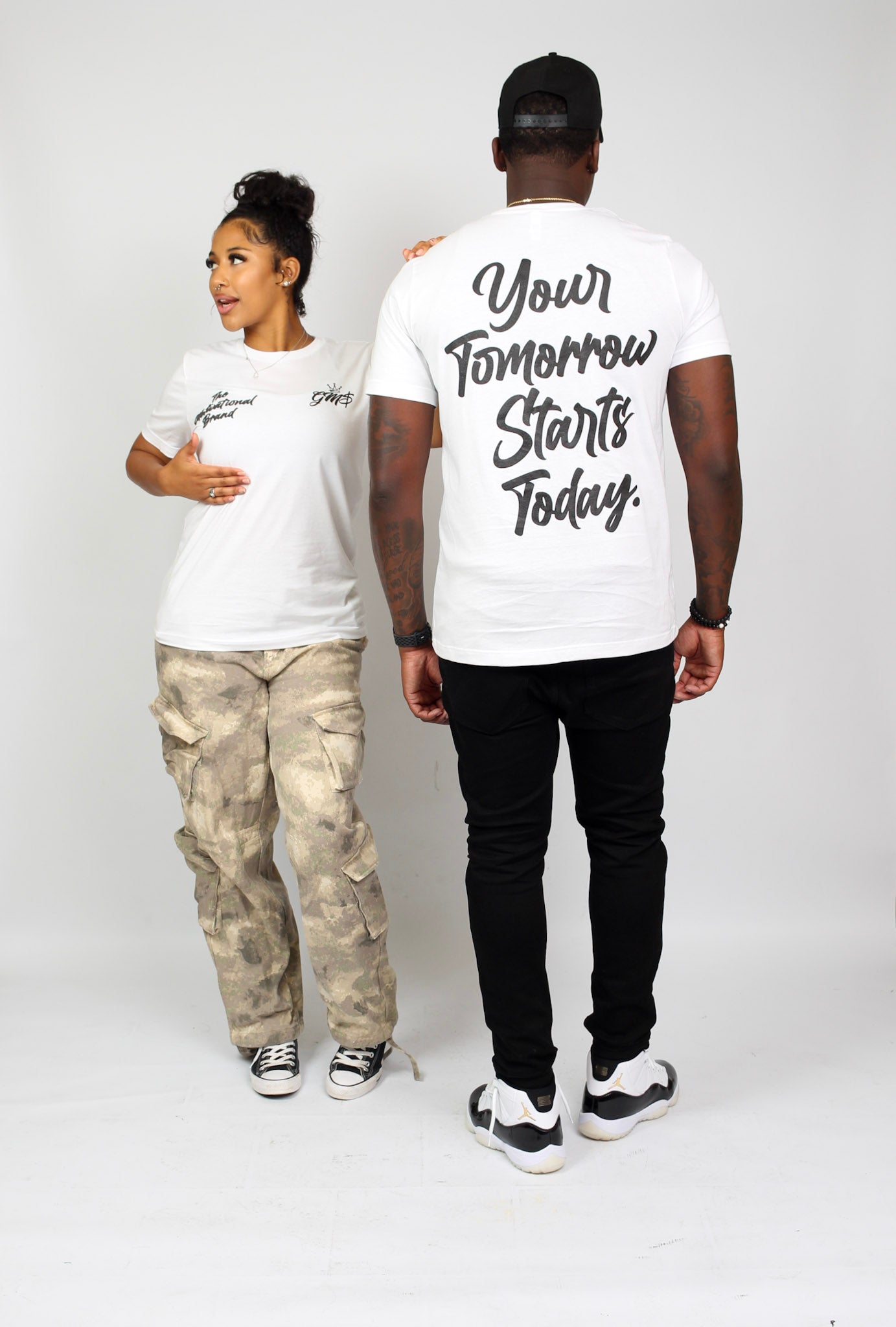 GoldMind$ Statement Tee - Ink & Ivory