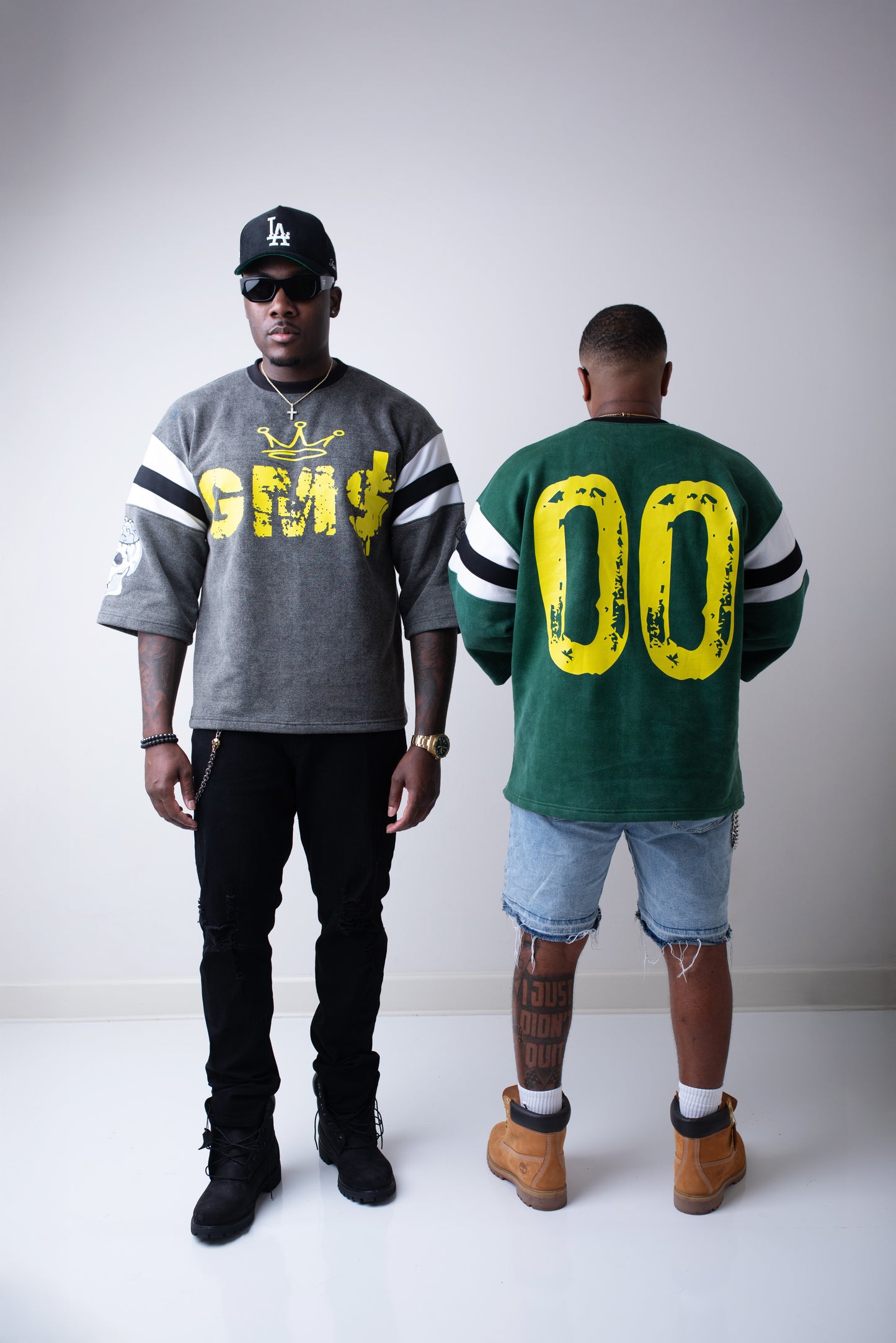 Black GM$ Oversized Quarter Sleeve Tee