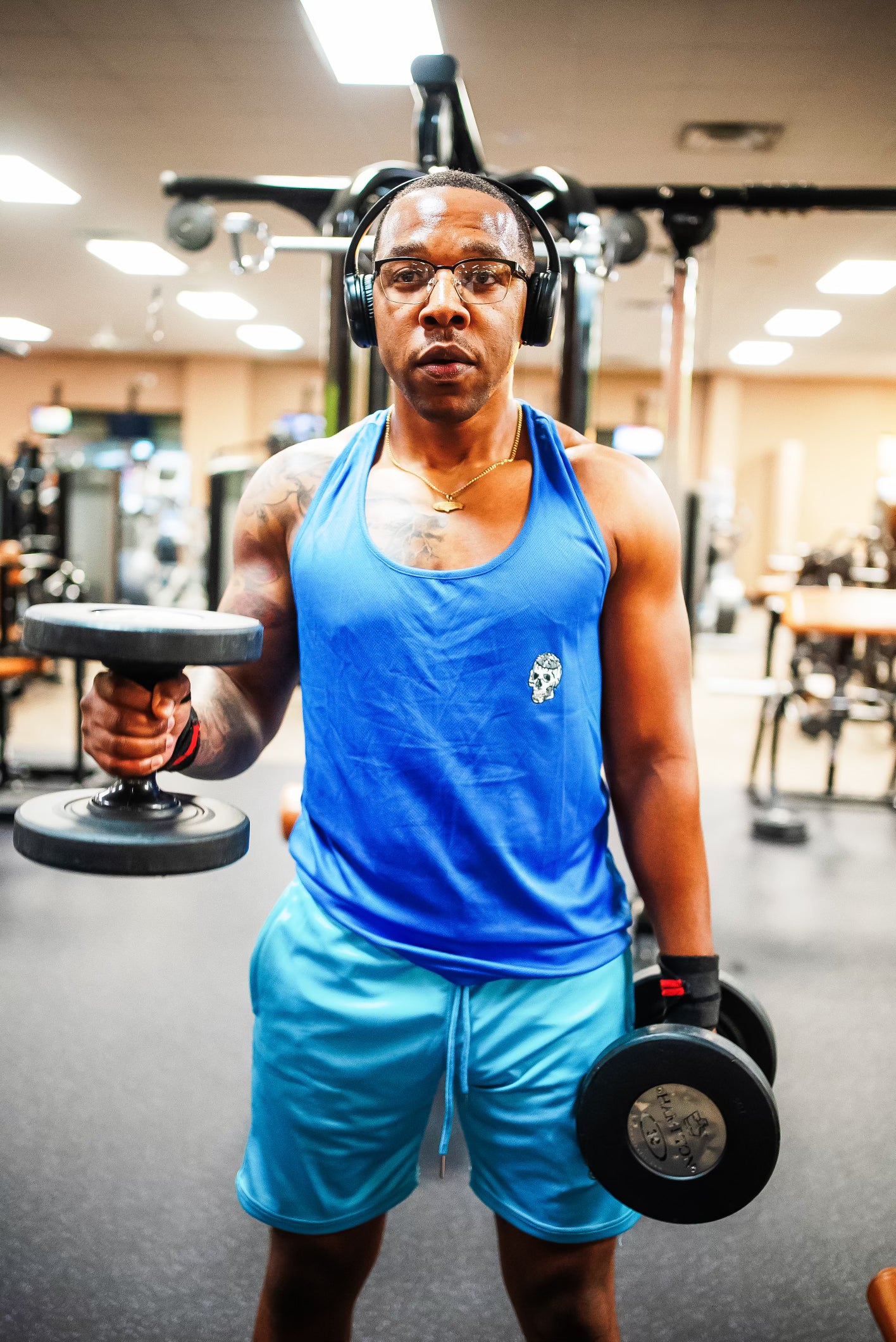 GoldMind$ Blue Athletic Shorts