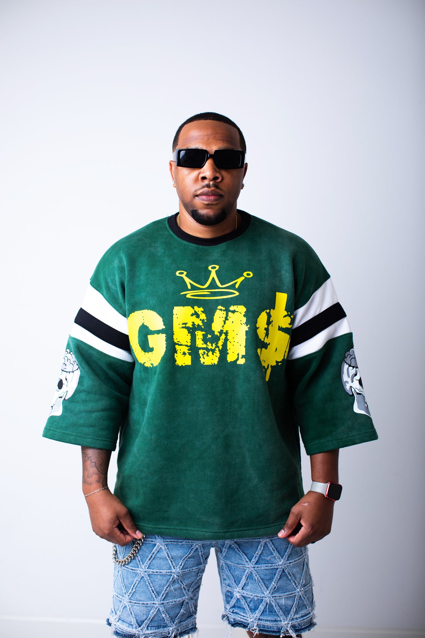 Green GM$ Oversized Quarter Sleeve Tee