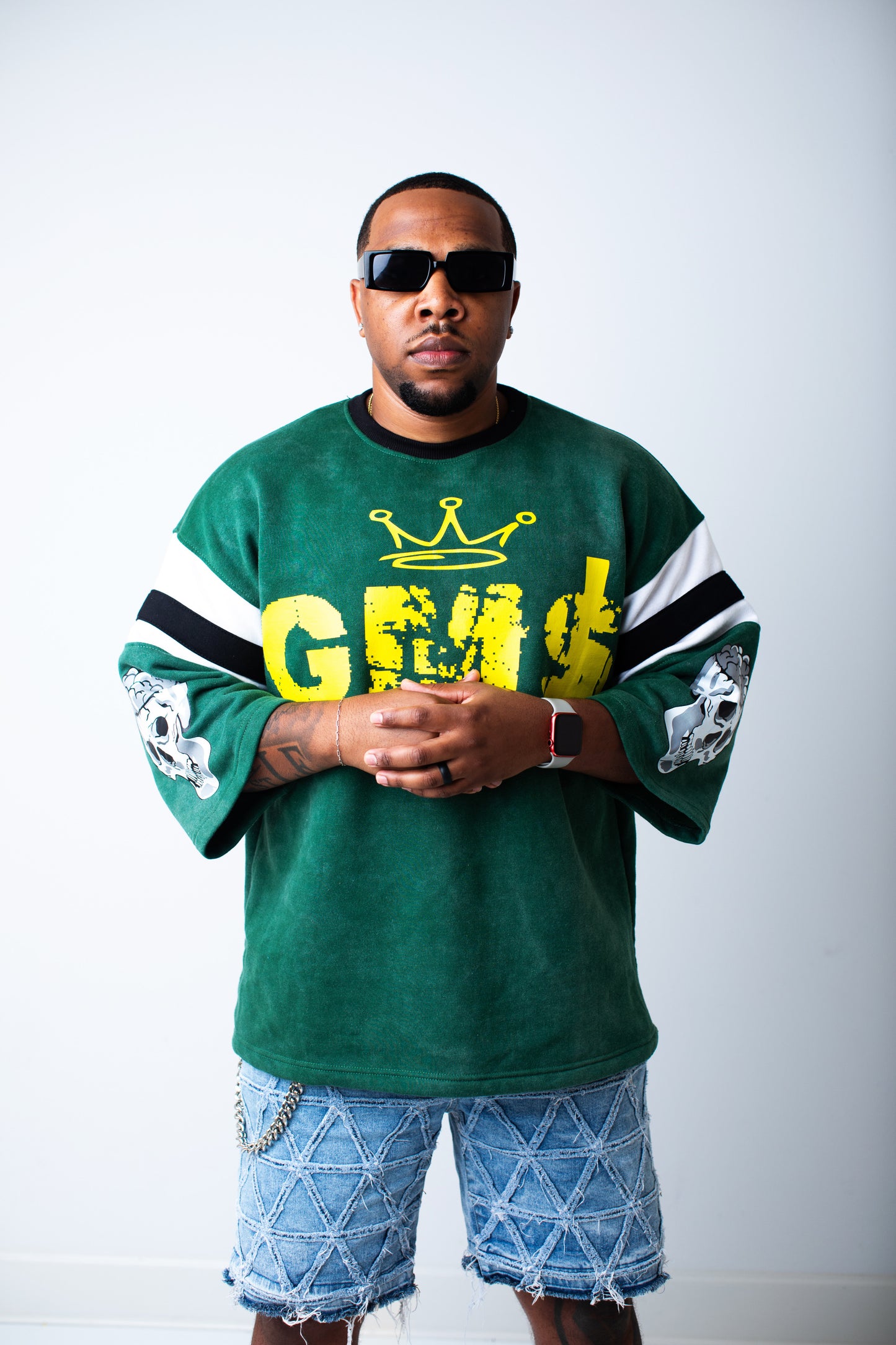 Green GM$ Oversized Quarter Sleeve Tee